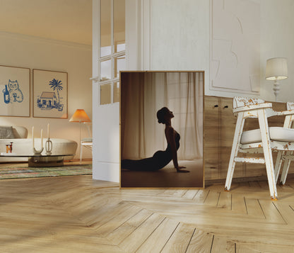 Affiche silhouette de yoga gracieuse