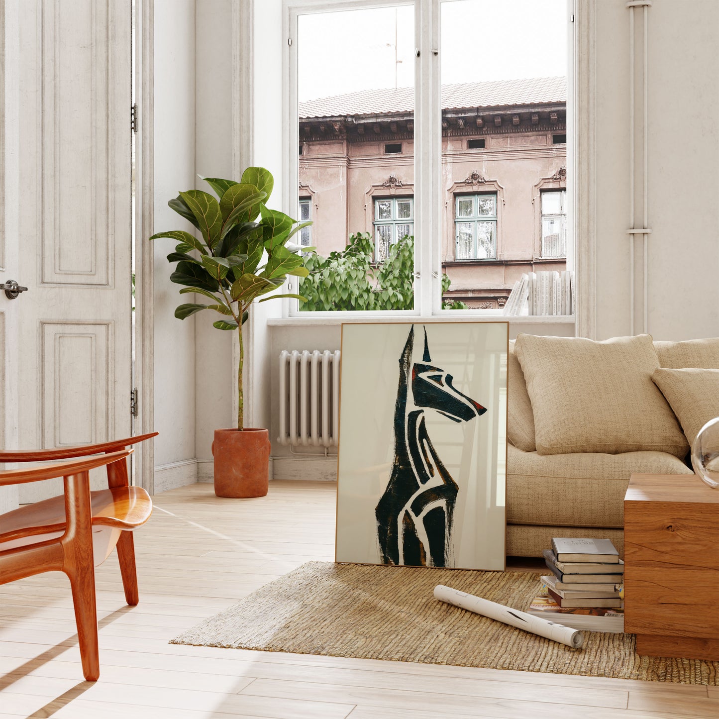 Abstract Geometric Dog Poster