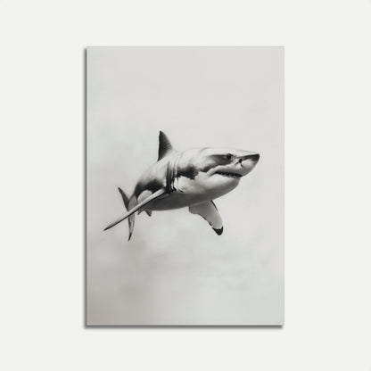 Great White Shark Monochrome Poster