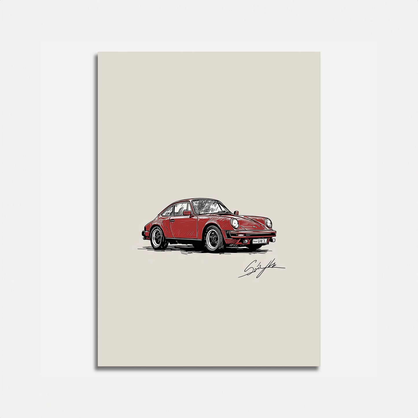 Classic Red Porsche 911 Poster