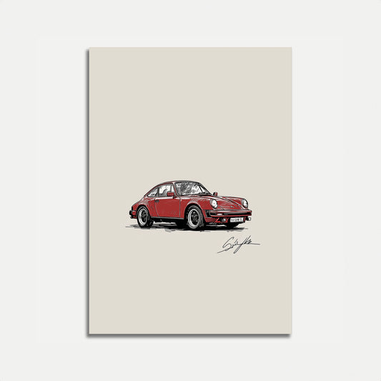 Classic Red Porsche 911 Poster
