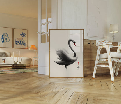 Elegant Svane Blæk Plakat