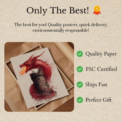 Póster del asedio al castillo del Dragón Carmesí