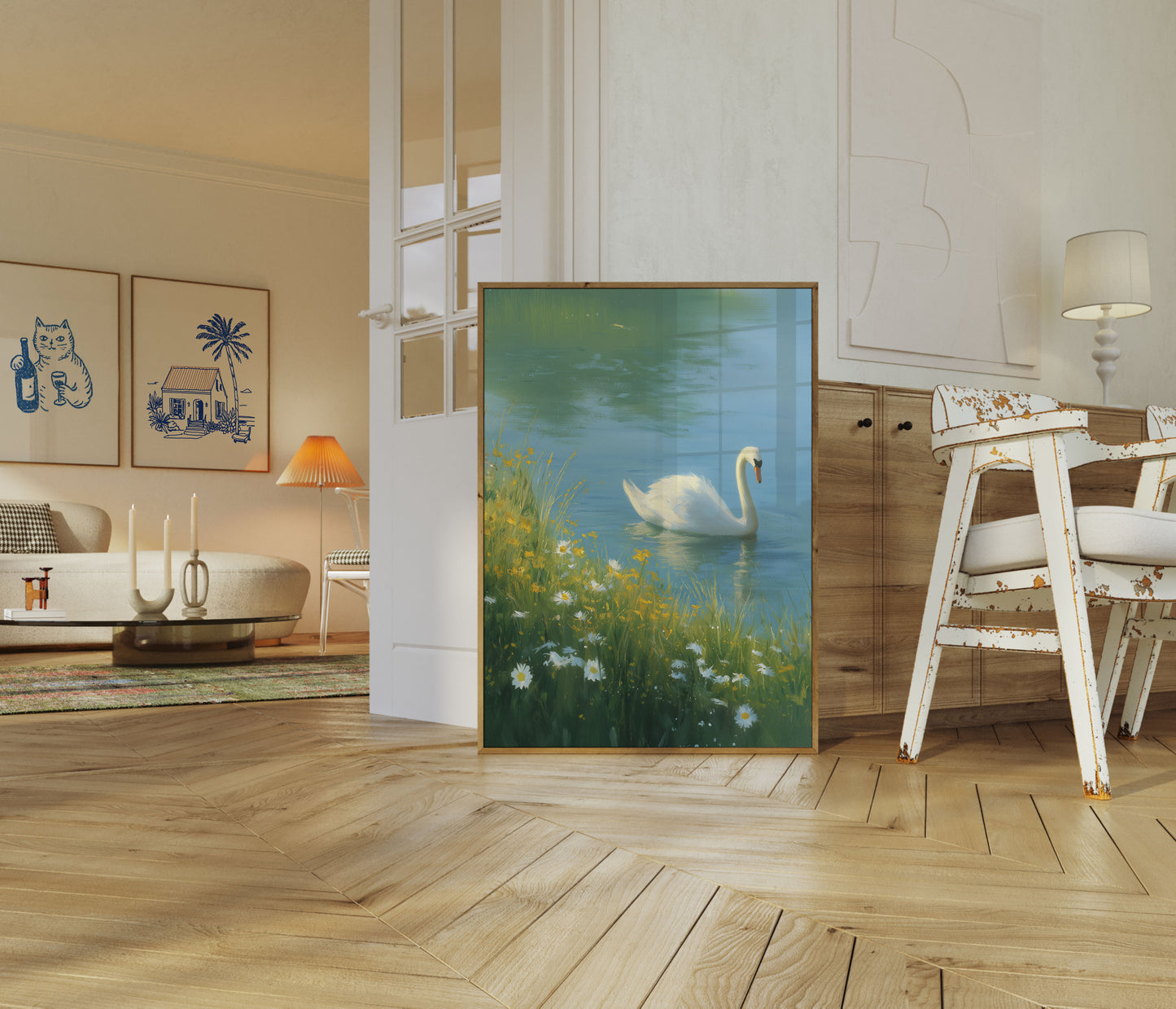 Elegant Swan Lake Poster