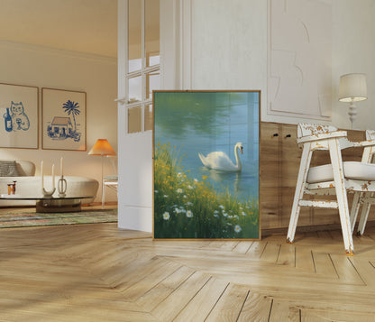 Elegant Swan Lake Poster