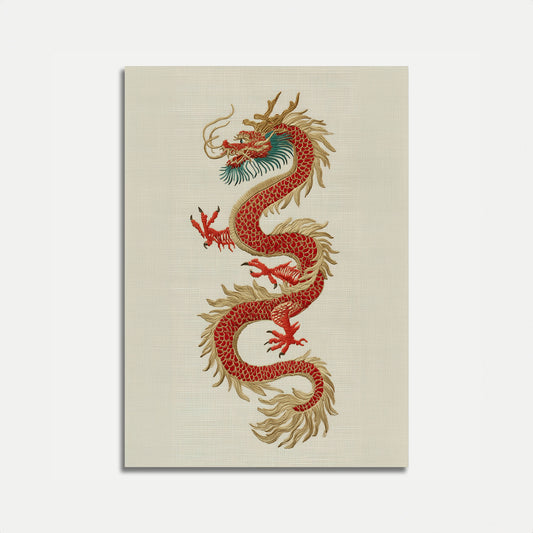 Póster artístico del Dragón Rojo Imperial