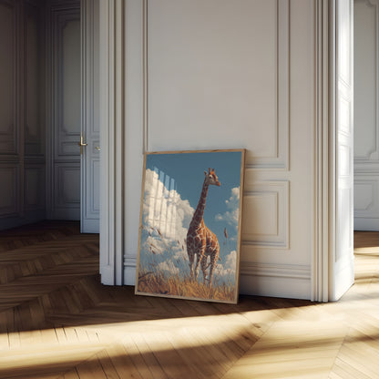 Towering Giraffe Savanna Poster