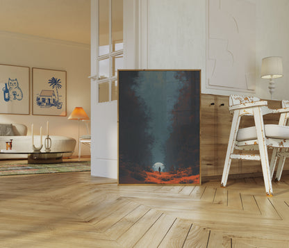 Moonlit Forest Journey Poster