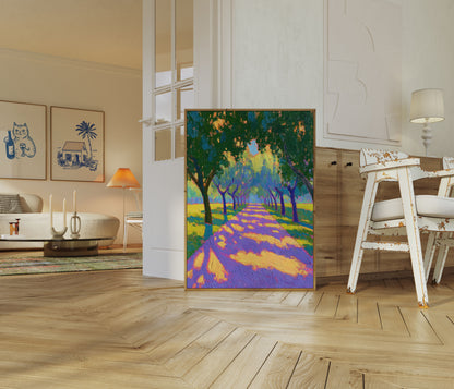 Purple Tree-Lined Path Poster