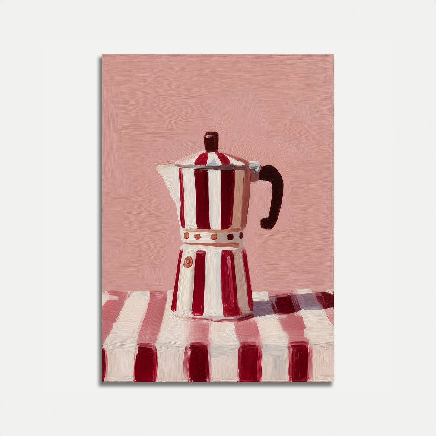 Vintage Red Striped Coffee Maker Poster