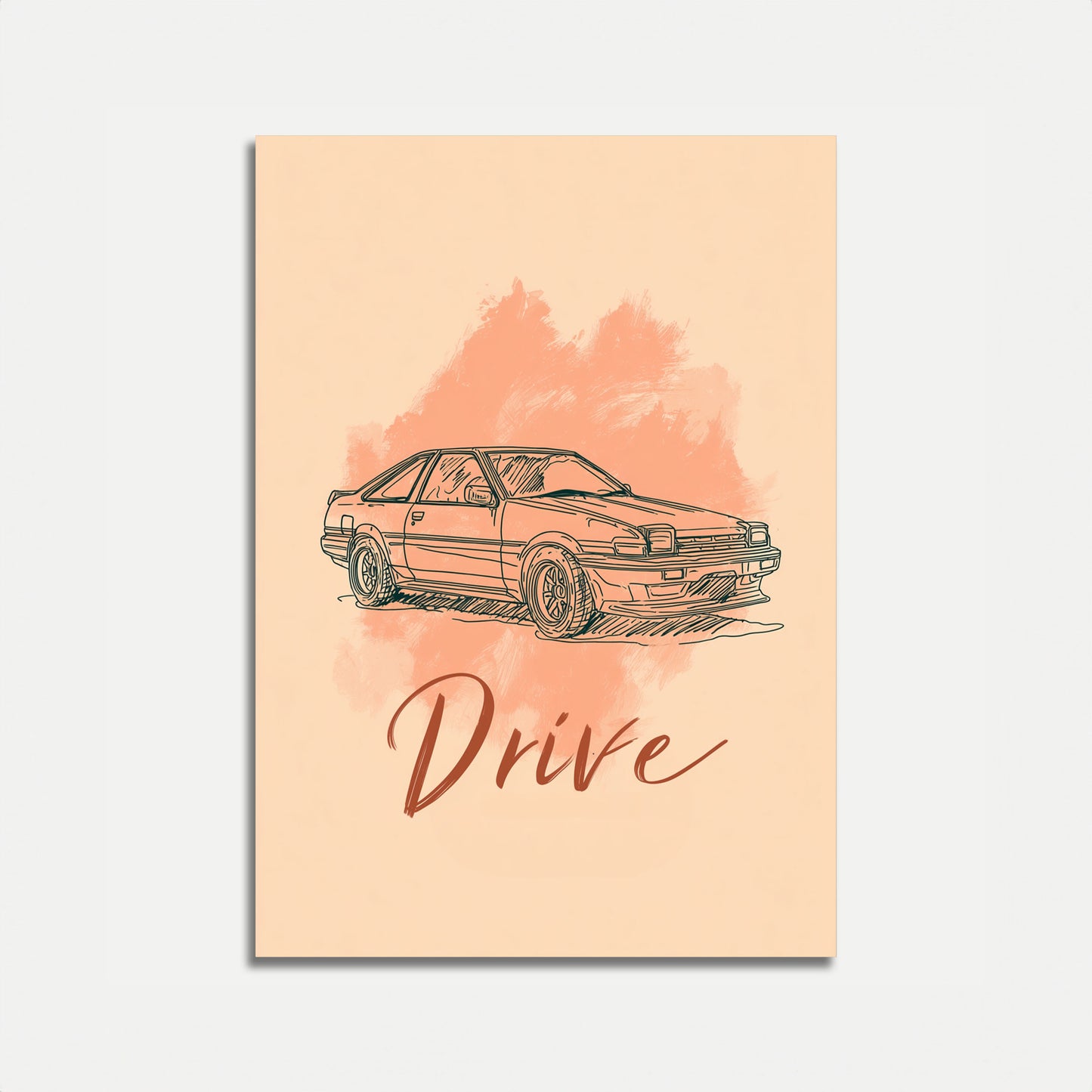 Vintage japonský sportovní vůz Plakát