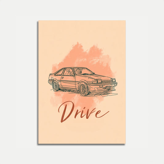 Vintage japonský sportovní vůz Plakát