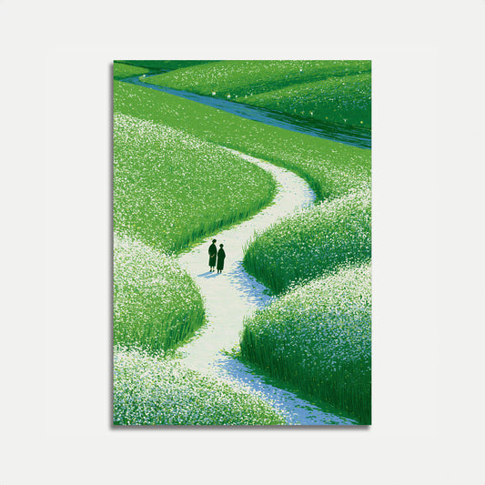Póster: Paseo por prado de flores silvestres