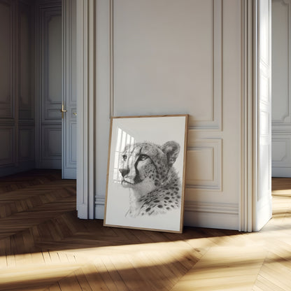 Póster de perfil de guepardo majestuoso