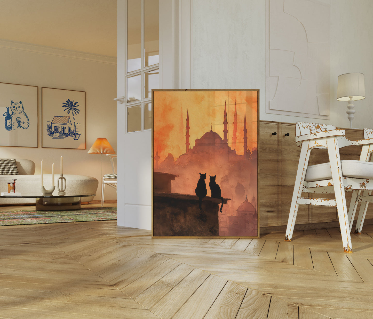 Cats Watching the Mosque Poster