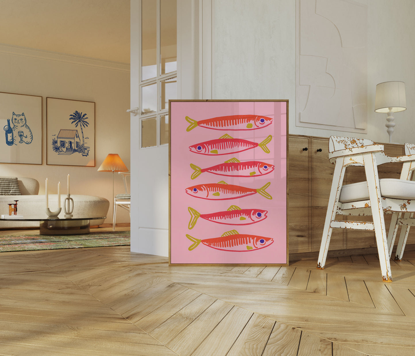 Vibrant Sardines Ocean Poster