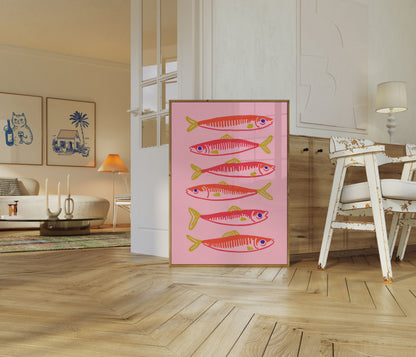 Vibrant Sardines Ocean Poster