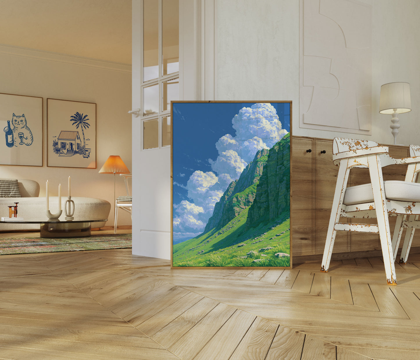 Alpine Mountain Valley Landscape Poster