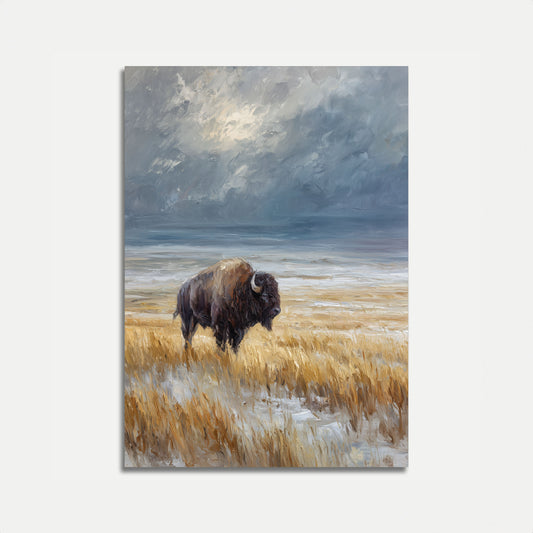 Póster de Bisonte junto al Mar Tormentoso