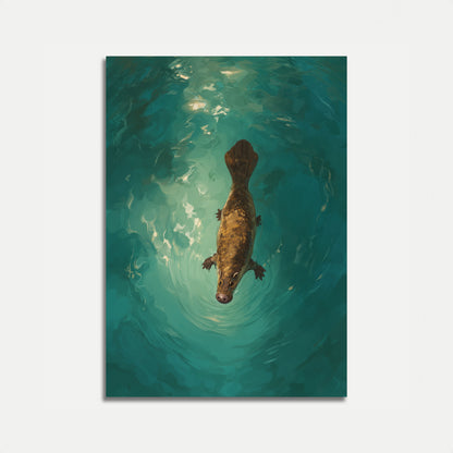 Póster de Ornitorrinco Nadando en el Agua