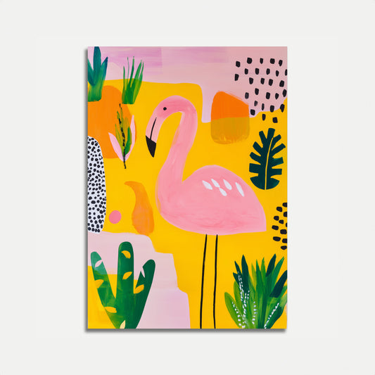 Roze Flamingo Tropische Tuin Poster