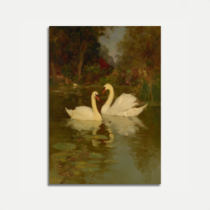 Elegant Swans Lake Poster