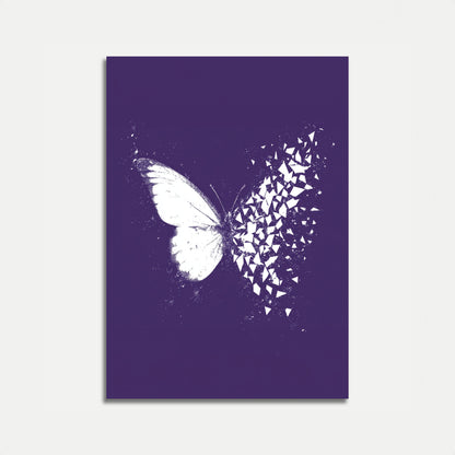Póster artístico de la desintegración de la mariposa