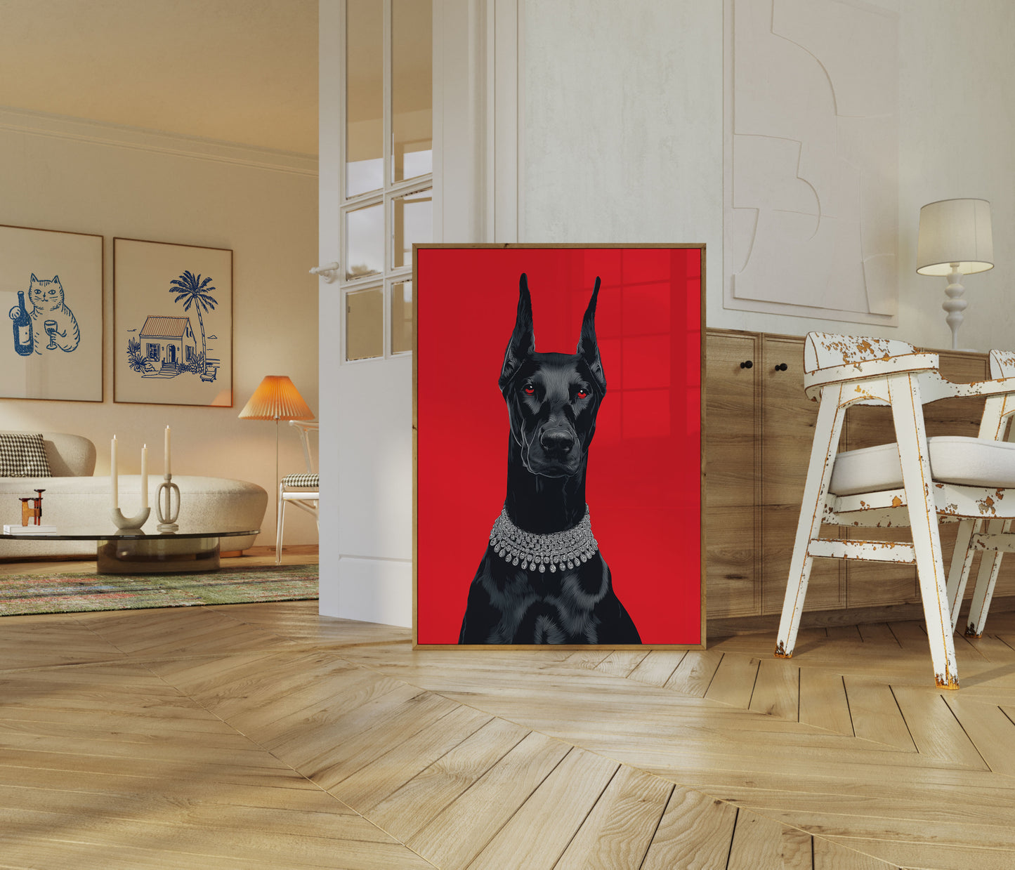 Elegancki Poster Klejnot Dobermana