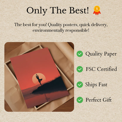 Sunset Yoga Balance Poster