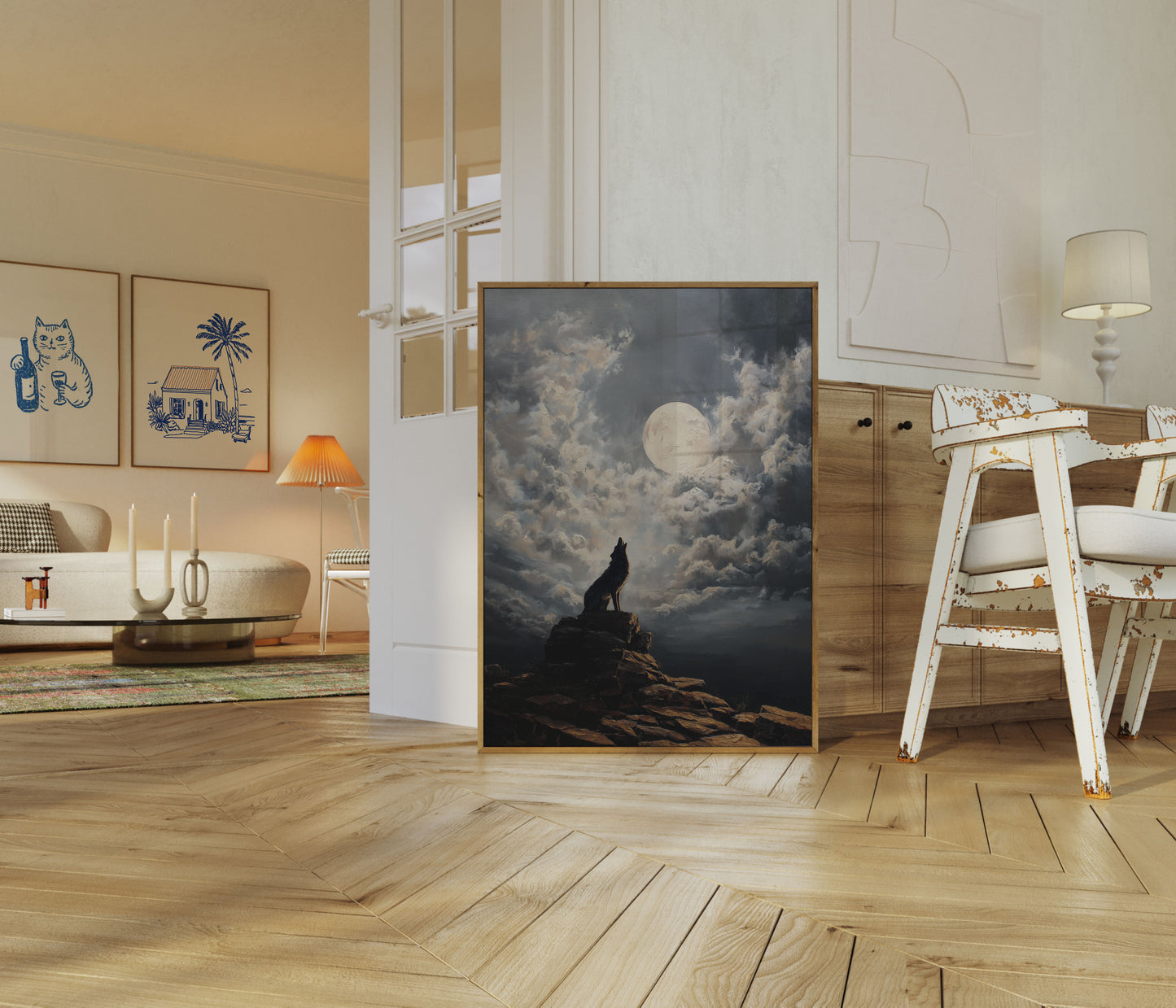 Moonlit Wolf Wilderness Poster