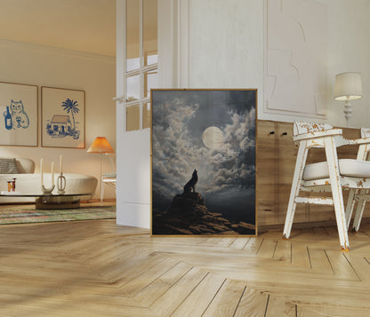 Moonlit Wolf Wilderness Poster