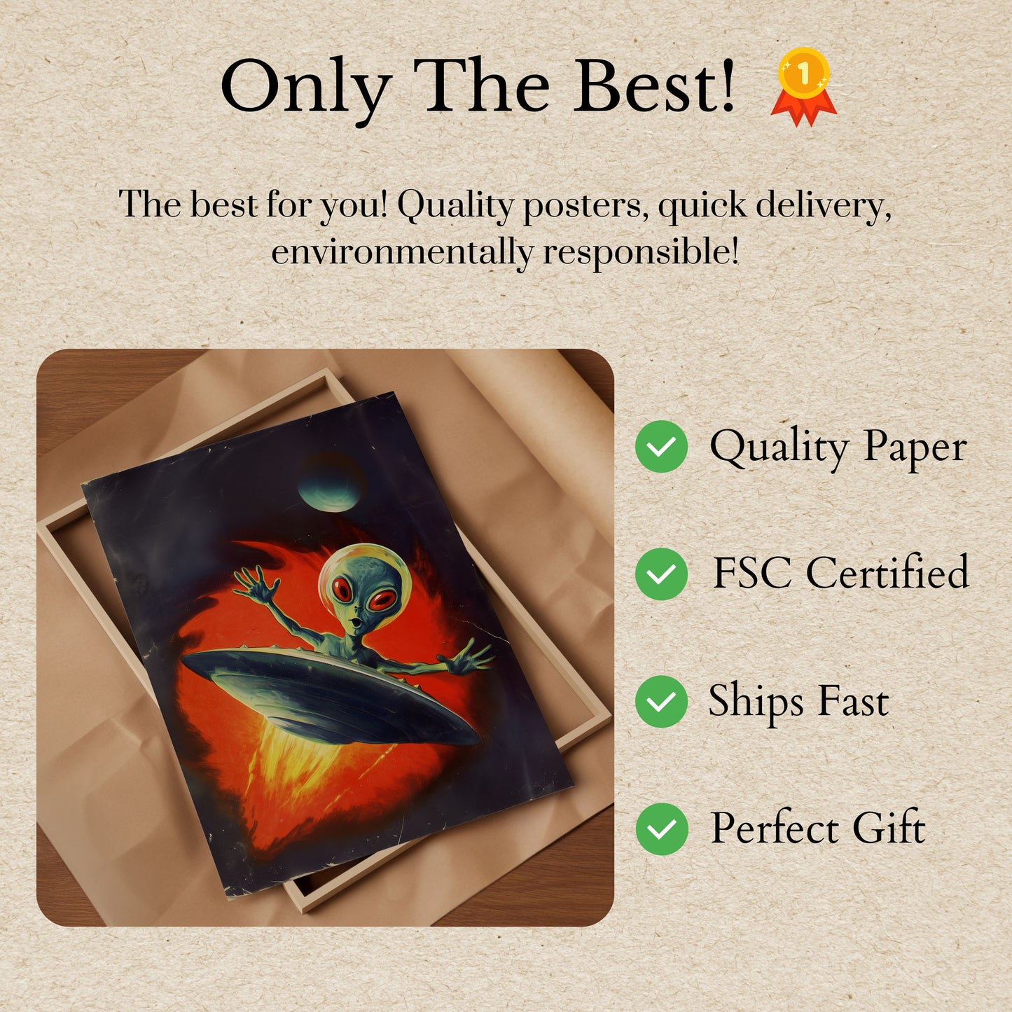 Pôster de Surf Cósmico Alienígena