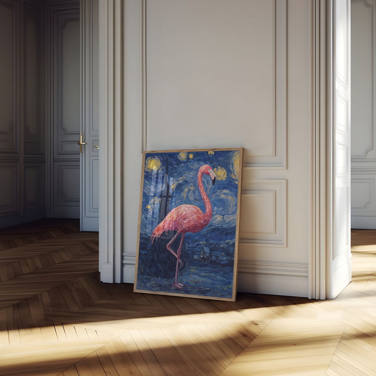 Sterrennacht Flamingo Poster