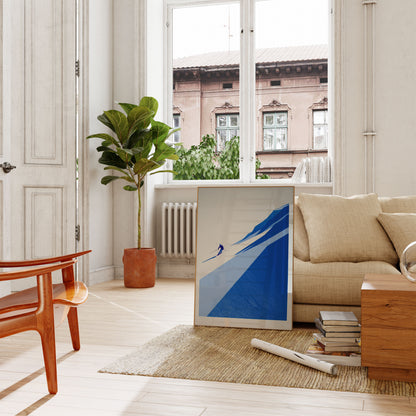 Alpin Nedstigning Skiløb Plakat