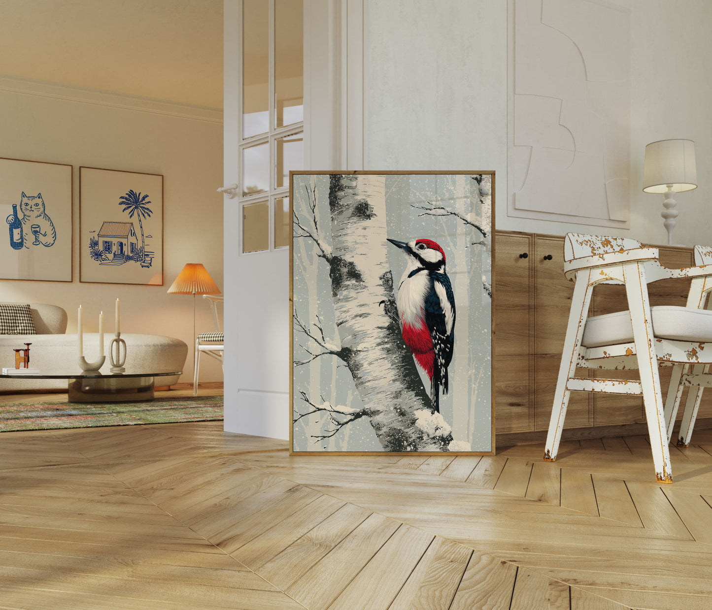 Grote Bonte Specht Winterposter