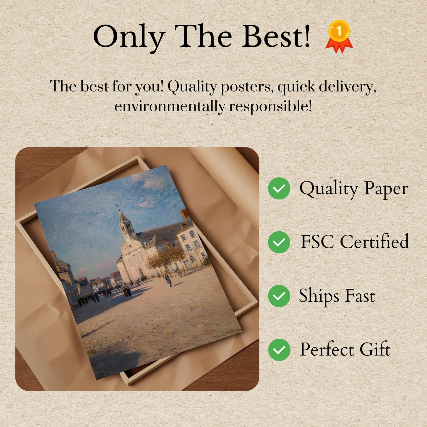 French Village Church Street Poster