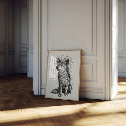 Affiche du chien gribouillé emmêlé