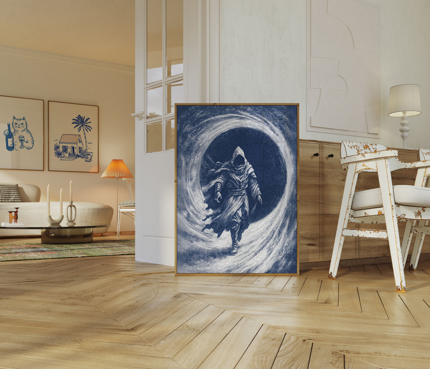 Póster del Astronauta Místico en el Espacio