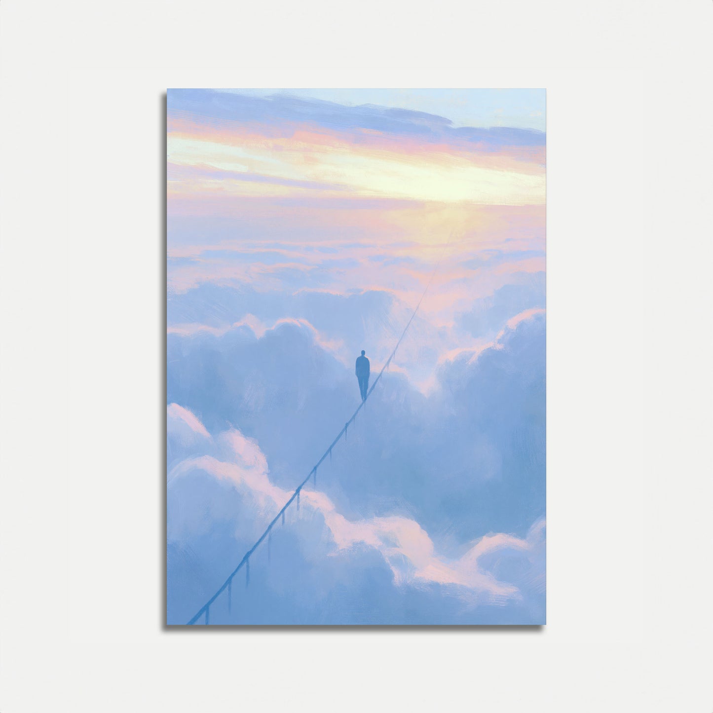 Man Walking Above Clouds Poster