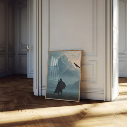 Misty Viking Warrior Poster