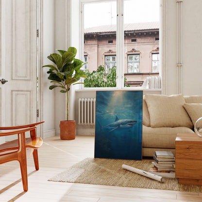 Póster del majestuoso Gran Blanco submarino