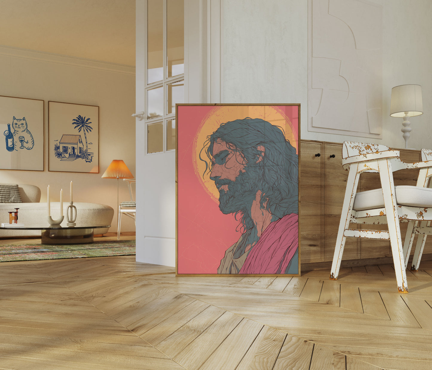 Contemplative Christ Portrait Poster