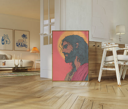 Contemplative Christ Portrait Poster