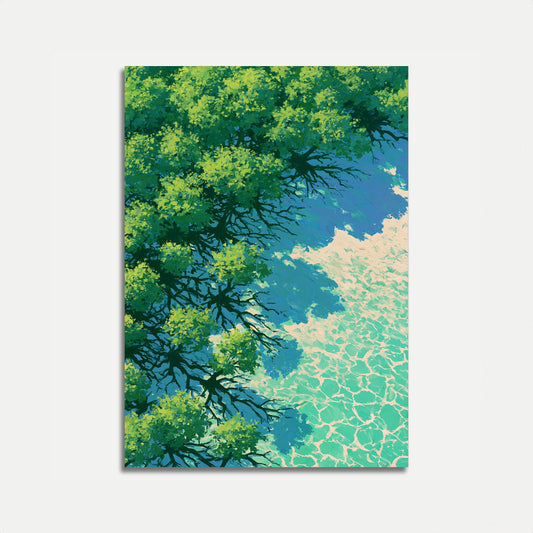 Serene Tree Reflection Water Poster