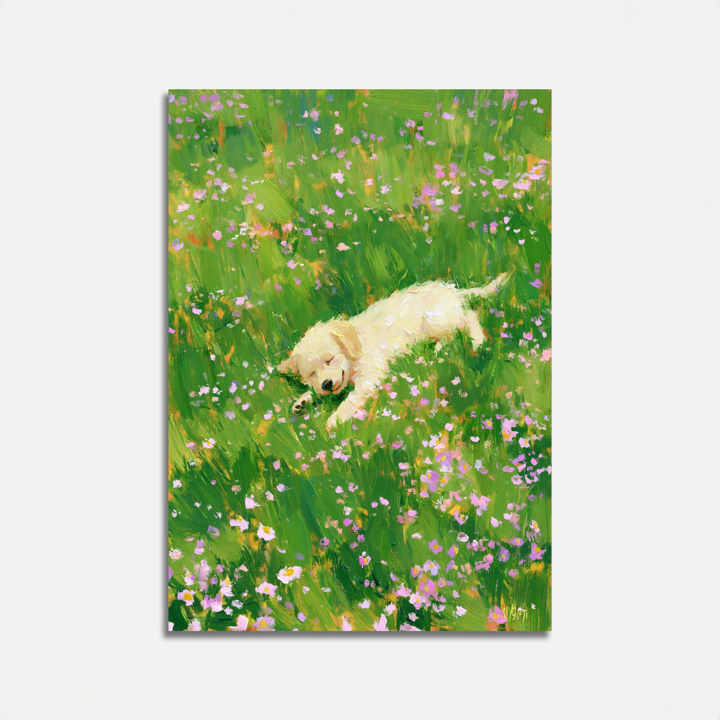 Poster Golden Retriever in Fiore