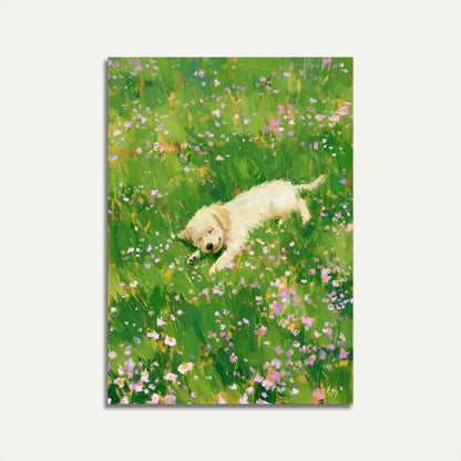 Poster Golden Retriever in Fiore