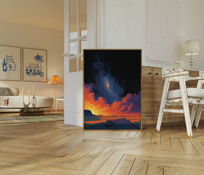 Desert Highway Sunset Poster