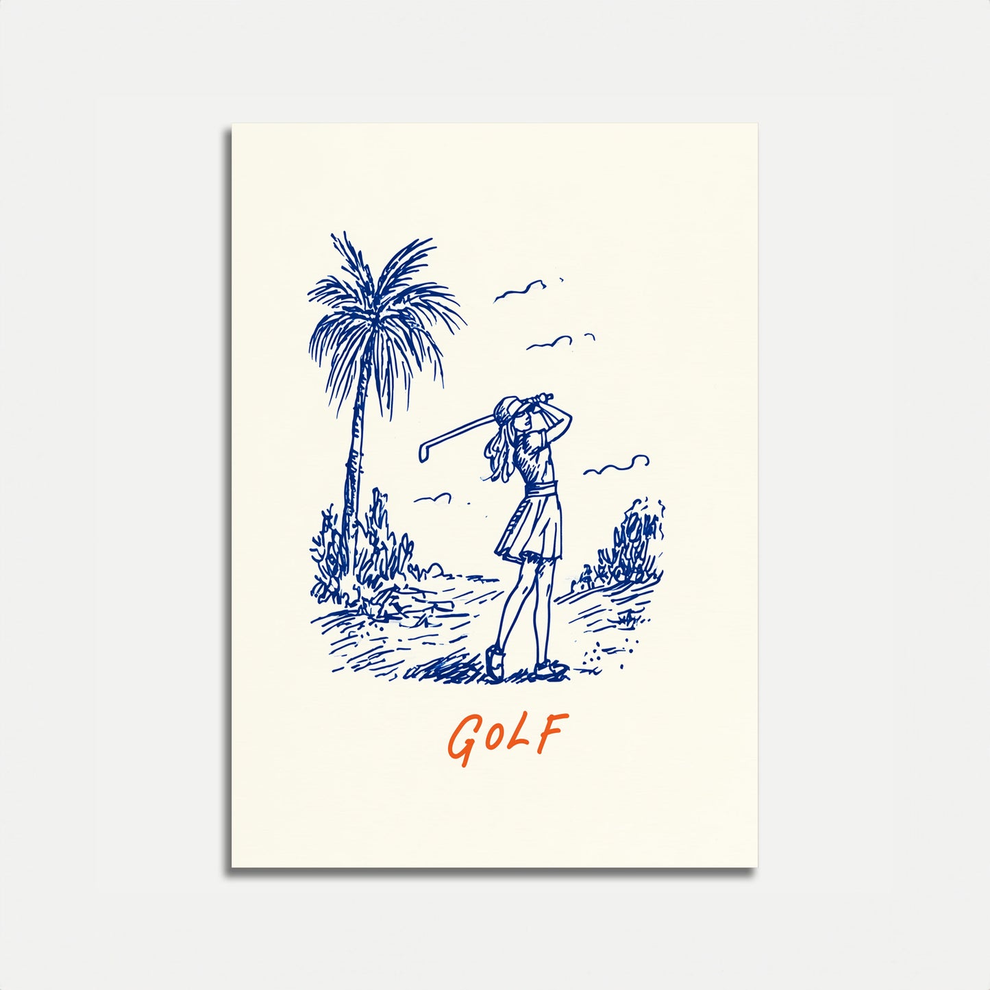 Affiche de swing de golf tropical