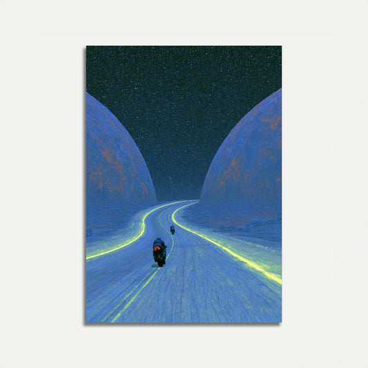 Neon Highway Night Ride Poster