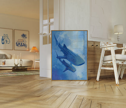 Azure Whale Sharks Underwater Poster